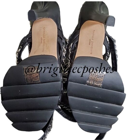 Camilla Skovgaard NWOT Black Chain Sandals Size 38 - Picture 9 of 14